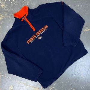 Reebok Denver Broncos Warm Up 1/4 Zip Crew Neck Sweater Football Large